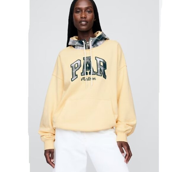 Gap × Malbon Adult Heavyweight French Terry Logo Hoodie Maize Yellow S - Picture 1 of 9